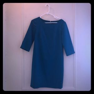 Ann Taylor three-quarter length sleeve blue dress